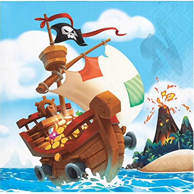 PIRATE TREASURE BEVERAGE NAPKINS 16-PIECE - Image 1